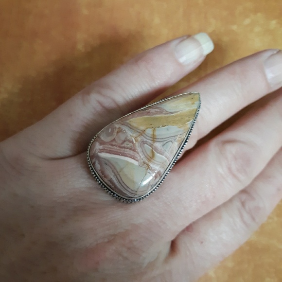 New Crazy Lace Agate 925 Silver Ring. - Picture 4 of 8